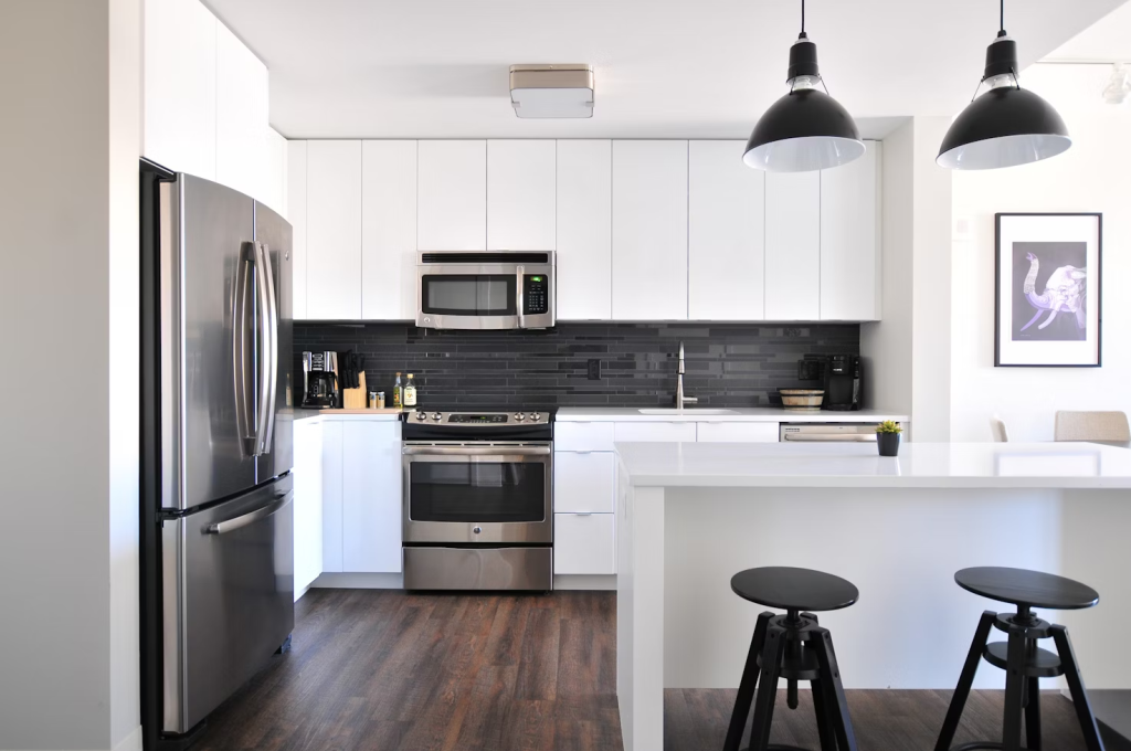 kitchen equipped with refrigerator